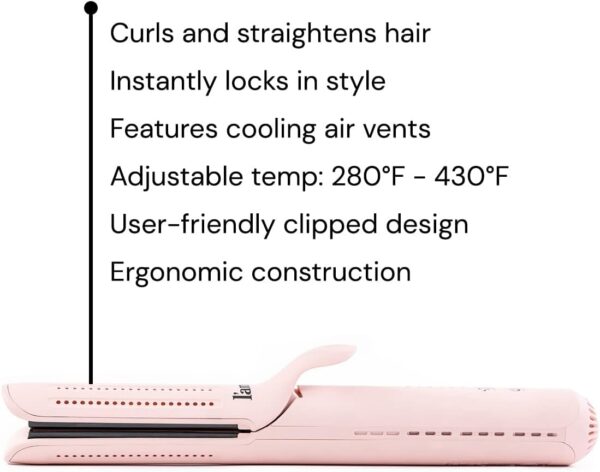 L'ANGE Le Duo 360° Airflow Styler - 2-in-1 Curling Wand & Flat Iron, Blush - Image 8