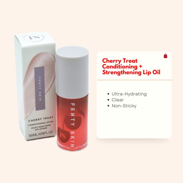 Fenty Skin Cherry Treat Conditioning + Strengthening Lip Oil Cream White 0.19 Ounce (Pack of 1) - Image 2