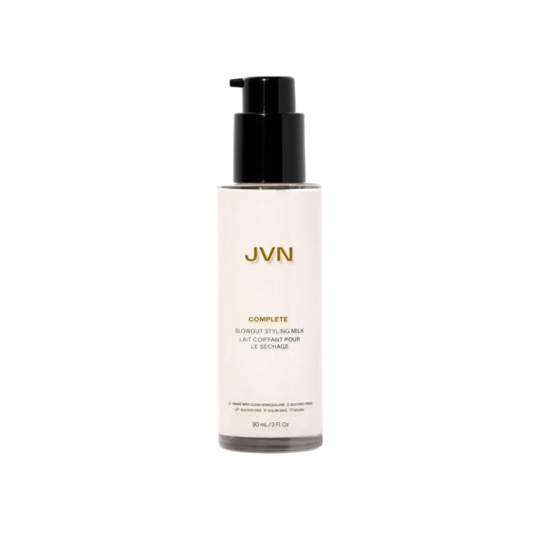 JVN Complete Blowout Styling Milk Heat Protector Cream, Anti-Humidity, Smooths Protects, 3 Fluid Ounces