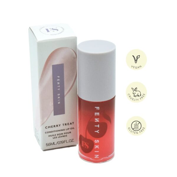 Fenty Skin Cherry Treat Conditioning + Strengthening Lip Oil Cream White 0.19 Ounce (Pack of 1) - Image 6