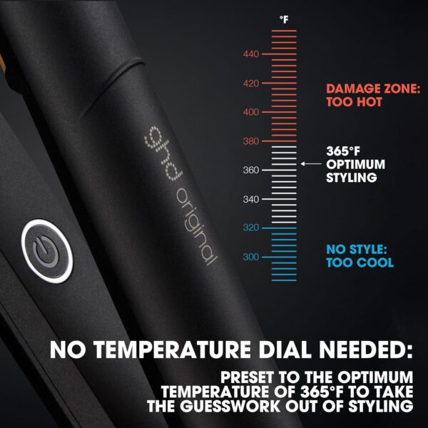 Ghd Original Styler ― 1" Flat Iron Hair Straightener, Optimum Styling Temperature for Professional Salon Quality Results, No Extreme-Heat Styling Damage, Ceramic Heat Technology ― Black - Image 3