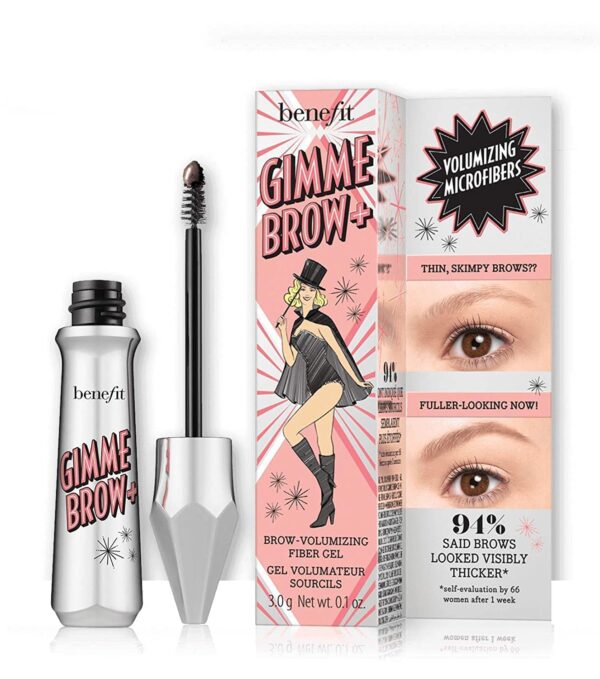 Benefit Gimme Brow + Volumizing Eyebrow Fiber Gel Bundle (Neutral Light Brown, 0.1oz, 2-Pack) (2 Items)